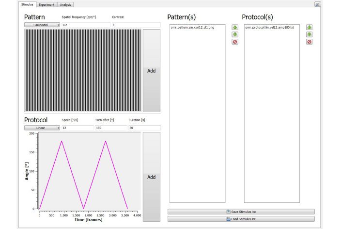 Software omrStudio: stimulus design specifying the presented pattern and the movement scheme